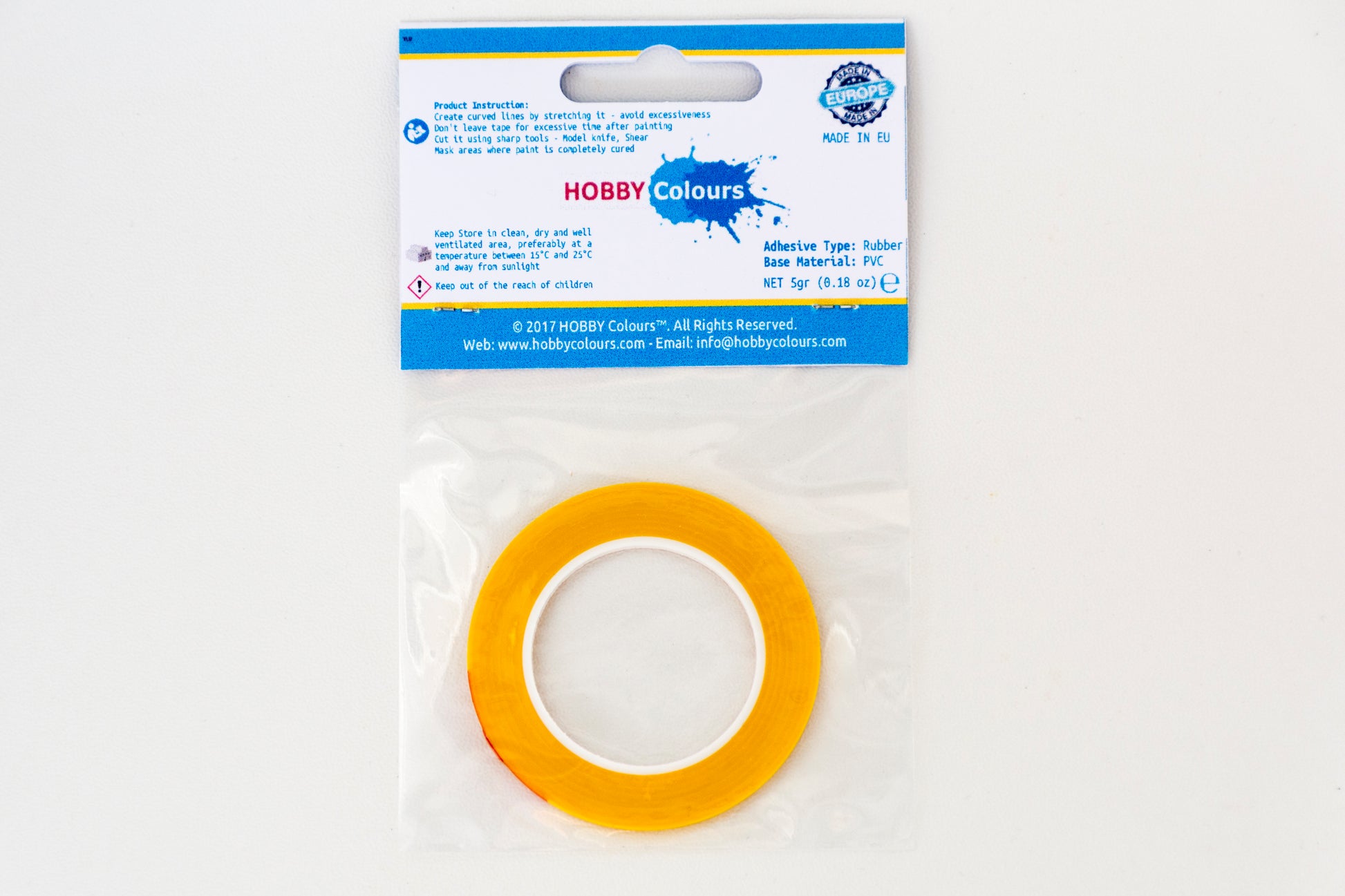 Masking Tape 2mm x 10m - Curved Lines (yellow)