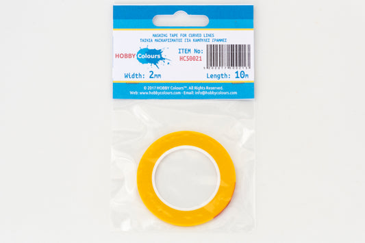 Masking Tape 2mm x 10m - Curved Lines (yellow)