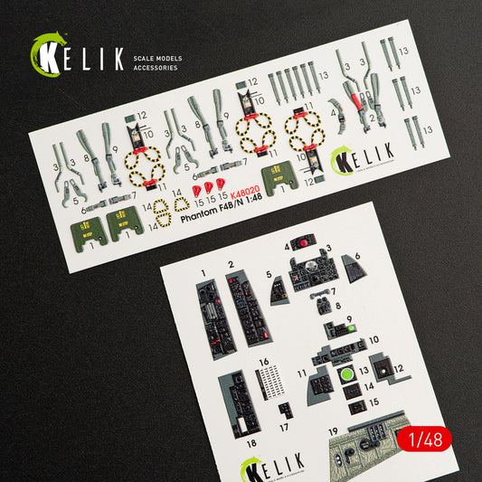 F-4 (B,N) "Phantom II"  interior 3D decals for Academy kit  (1/48)