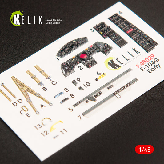 F-104G "Starfighter" early type interior 3D decals for Hasegawa kit (1/48)