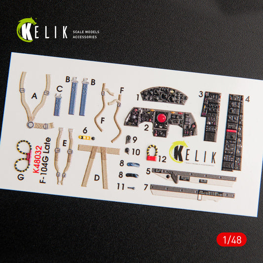 F-104G "Starfighter" late type interior 3D decals for Hasegawa kit (1/48)