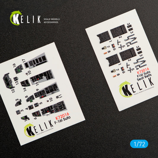 F-16I "Sufa" interior 3D decals for Kinetic kit (1/72)