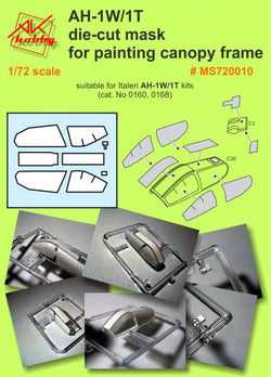 AH-1W/1T die cut mask for painting canopy frame (for Italeri)