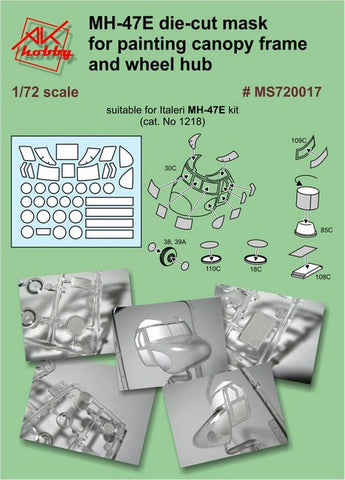 MH-47E die-cut masks for canopy and wheels (for Italeri)
