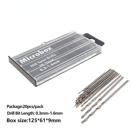 HSS Twist Drills Set 0.3mm-1.6mm (20 pcs)
