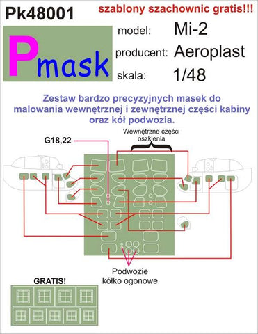 Mi-2 canopy and wheel masks (for Aeroplast)