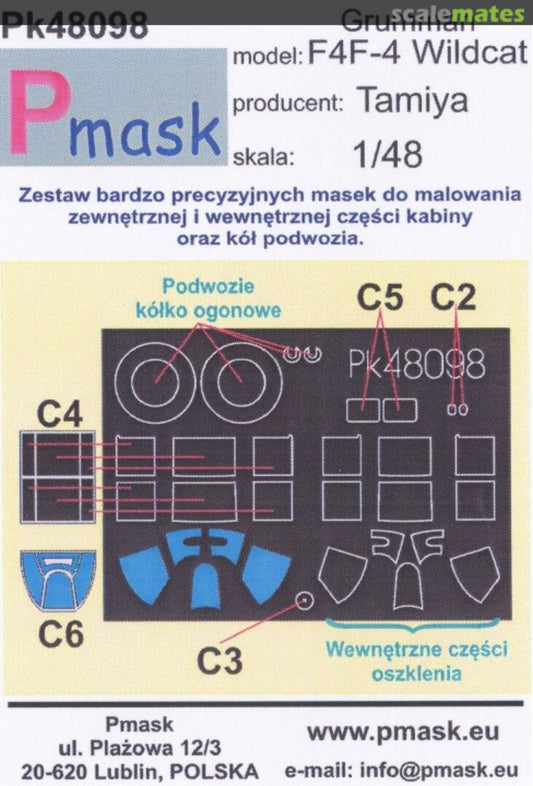 F4F-4 Wildcat canopy and wheel masks (for Tamiya)