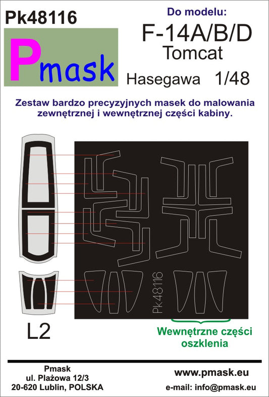 F-14A/B/D Tomcat canopy and wheel masks (for Hasegawa)