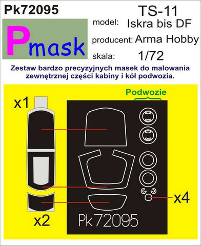 TS-11 Iskra canopy and wheel masks (for Arma Hobby)