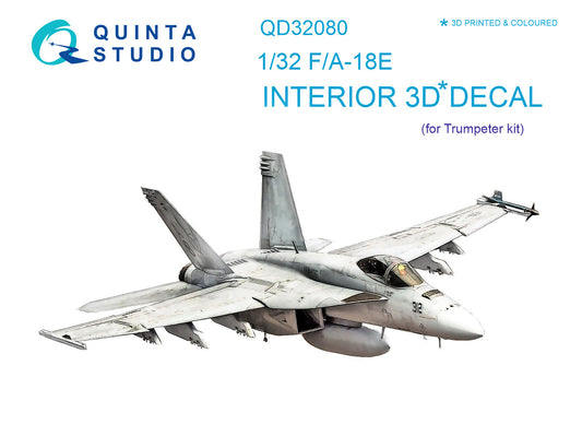 F/A-18E 3D-Printed & coloured Interior on decal paper (for Trumpeter kit)