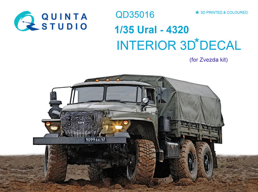 Ural-4320 3D-Printed & coloured Interior on decal paper (for Zvezda kit)