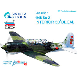 Su-2 3D-Printed & coloured Interior on decal paper (for Zvezda kits)