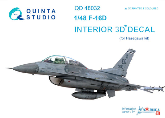F-16D 3D-Printed & coloured Interior on decal paper (for Hasegawa kit)