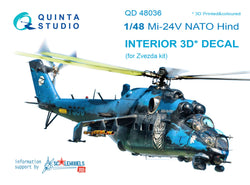 Mi-24V NATO (μαύρα πάνελ) Τρισδιάστατη εκτύπωση &amp; έγχρωμο εσωτερικό σε χαρτί χαλκομανίας (για κιτ Zvezda)