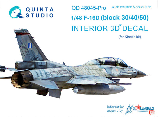 F-16D (block 30/40/50) - 3D-Printed & coloured Interior extended el-ts (for Kinetic kit)