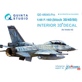 F-16D (μπλοκ 30/40/50) - 3D-Printed &amp; έγχρωμο Εσωτερικά εκτεταμένα el-ts (για κιτ Kinetic)