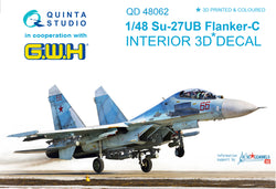Su-27UB 3D-εκτυπωμένο &amp; έγχρωμο εσωτερικό σε χαρτί χαλκομανίας (για κιτ GWH)