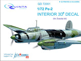 Pe-2 - 3D-Printed & coloured interior (for 7283 Zvezda kit)