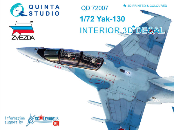Yak-130 3D-Printed & coloured Interior on decal paper (for Zvezda kit)