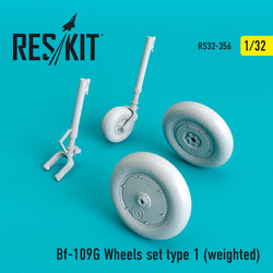 Bf-109G wheels set type 1 (weighted) (1/32)
