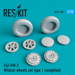 F4F/FM-2 "Wildcat" wheels set type 1 (weighted) (1/72)