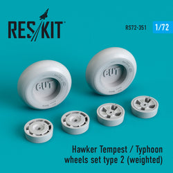 Hawker Tempest/Typhoon wheels set type 2 (weighted) (1/72)