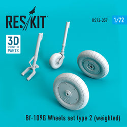 Bf-109G wheels set type 2 (weighted) (1/72)