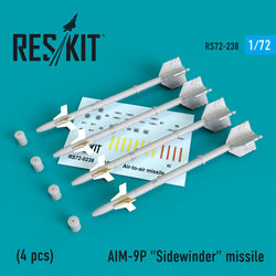 AIM-9P "Sidewinder" missile (4 PCS) F-4, F-5, F-16, F-15, F-14, Mirage F.1, Harrier, Mirage III, Hawk, Mirage 2000