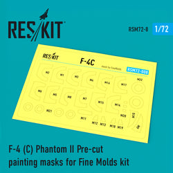 F-4C "Phantom II" Pre-cut painting masks for FineMolds kit  (1/72)