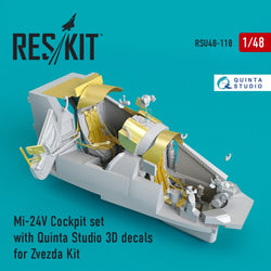 Mi-24 (V) Cockpit set with Quinta Studio 3D decals (Zvezda)