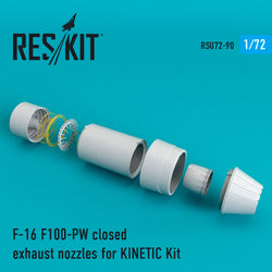 F-16 "Fighting Falcon" F100-PW closed exhaust nozzles for Kinetic kit (1/72)