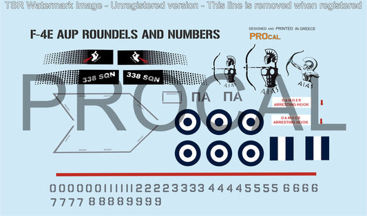 F-4E AUP Roundels and Numbers
