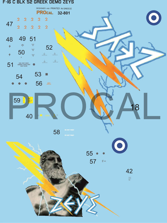 F-16 BLK 52 Greek Demo Zeus Decals