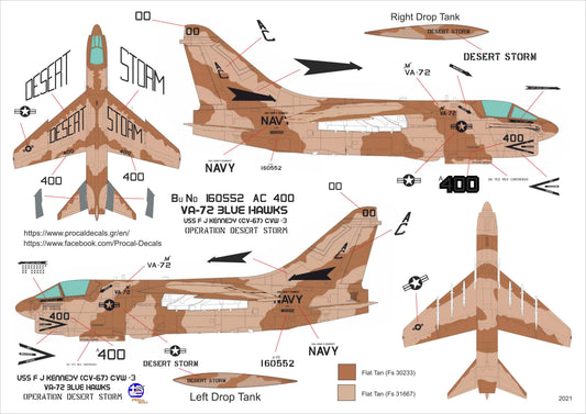 A-7E USS J.F. KENNEDY VA-72 BLUE HAWKS OPERATION DESERT STORM