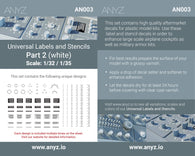 Universal Labels and Stencils Part 2 (white)