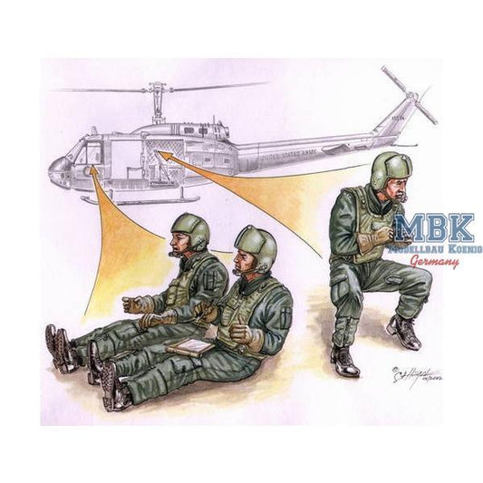U.S. helicopter crew, Vietnam War (3 fig.)