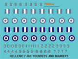 HELLENIC F-16C SQUADRONS TAIL MARKS + ROUNDERS AND NUMBERS