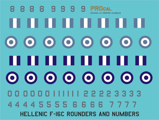 HELLENIC F-16C SQUADRONS TAIL MARKS + ROUNDERS AND NUMBERS