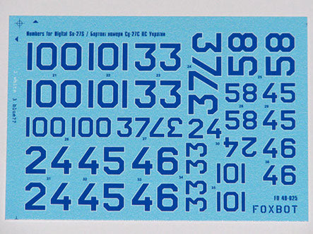 Numbers for Sukhoi Su-27S, Ukranian Air Forces, Digital camouflage