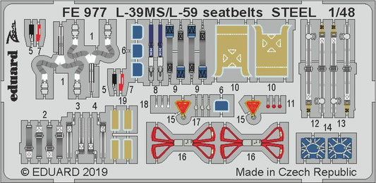 L-39MS/L-59 seatbelts STEEL 1/48 (Trumpeter)