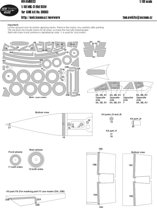 MiG-31 BM/BSM kabuki masks (1/48)