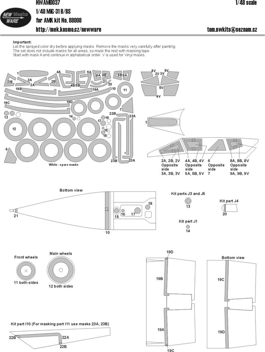MiG-31 B/BS kabuki masks (1/48)