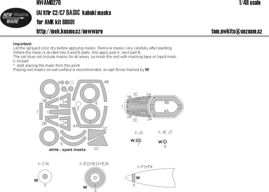 IAI Kfir C2/C7 BASIC kabuki masks (1/48)