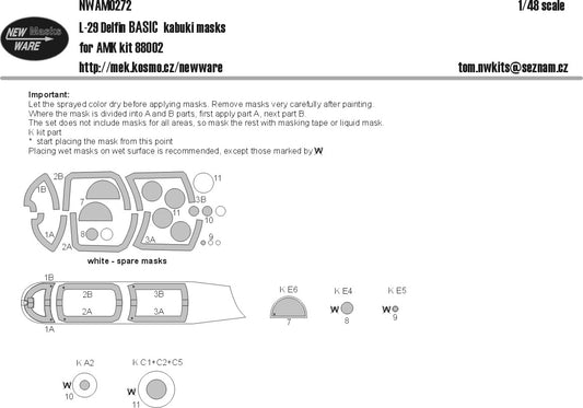 L-29 Delfin BASIC kabuki masks (1/48)