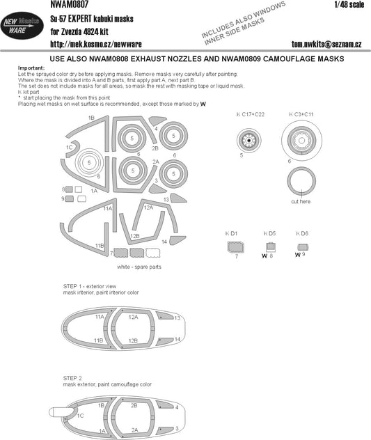 Su-57 EXPERT kabuki masks (1/48)