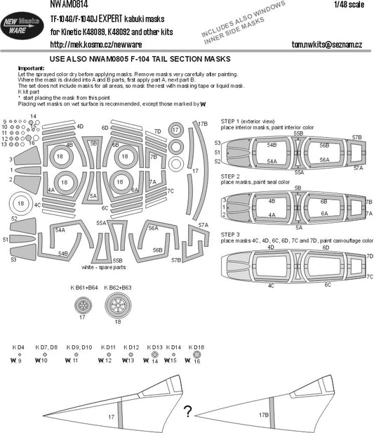 TF-104G/F-104DJ EXPERT kabuki masks (1/48)